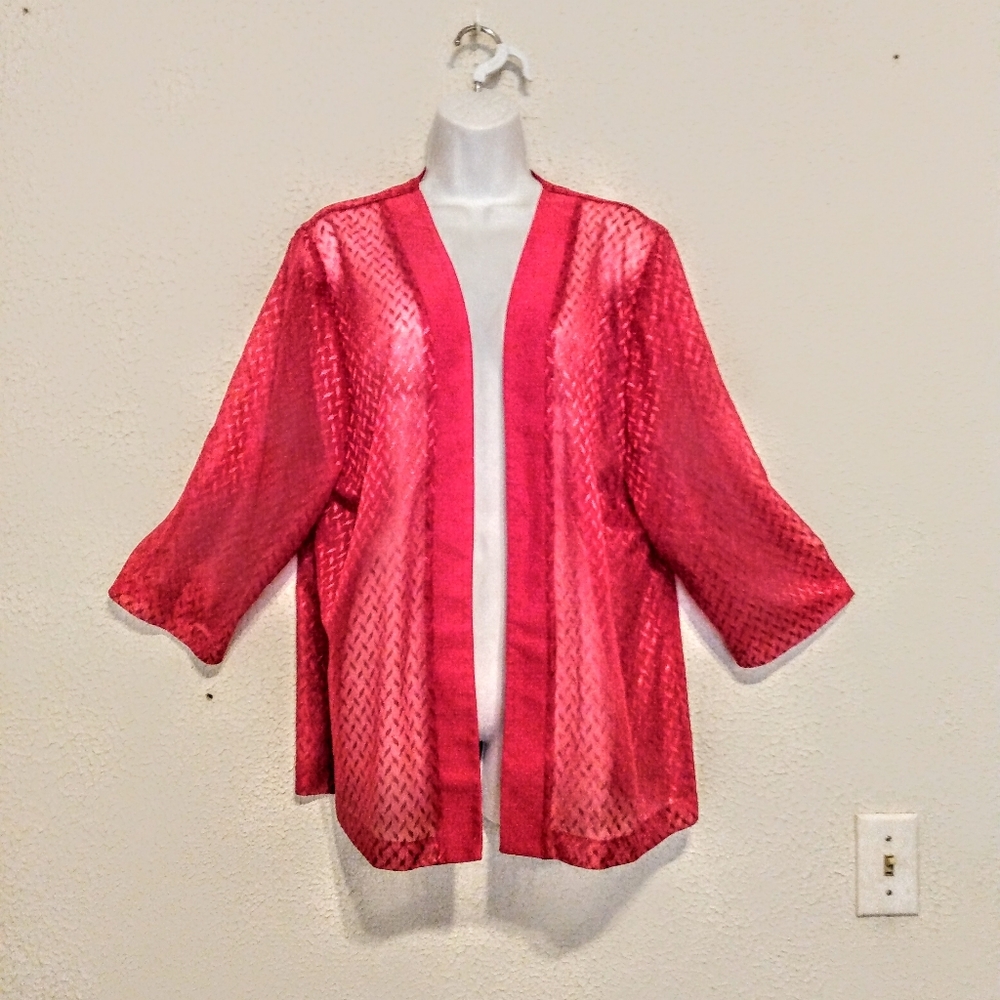 Anthony Richards Red Shear Shiny Top Cover Up